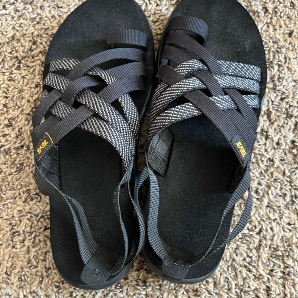 Teva Black and Gray Strappy Sandals